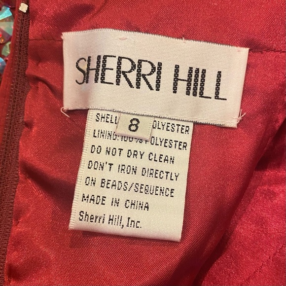 Sherri Hill Hot Pink Strapless Corset Embellished Tulle Formal Dress (Sz 8) - Picture 6 of 16